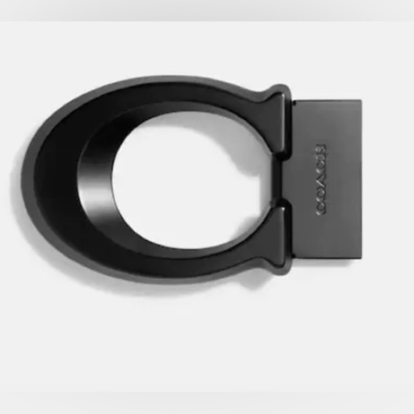 NEW-COACH Boxed Sculpted Signature Belt Buckle “C”  Black 38mm - Picture 1 of 7